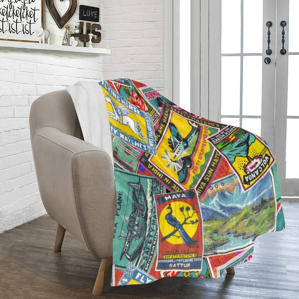 Indian Matchbook Art- Micro Fleece Blanket - Image 2