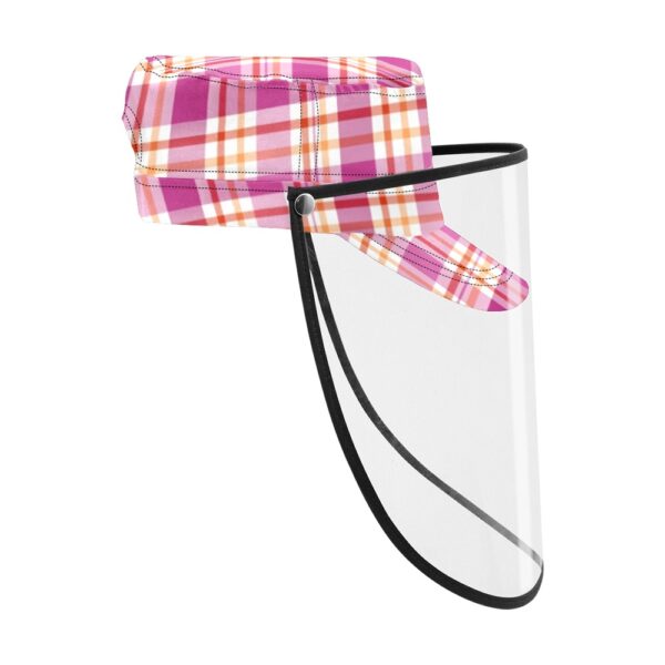 Lesbian Plaid 01 Military Style Cap With Detachable Face Shield - Image 3