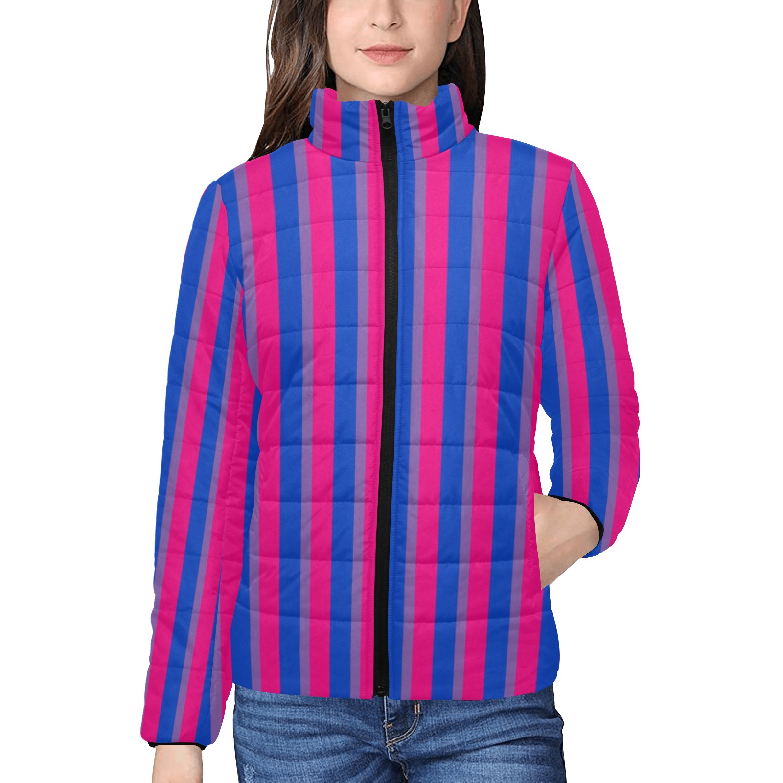 Bisexual Stripes Quilted Bomber Jacket