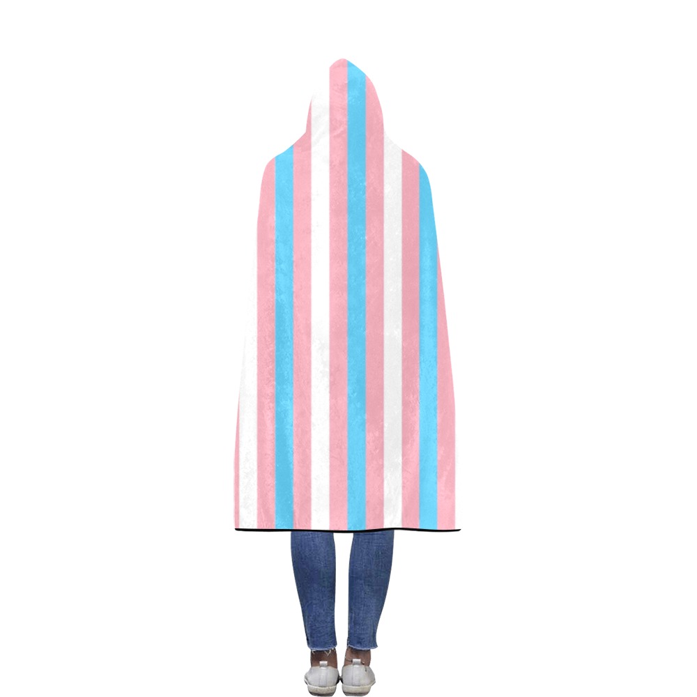 Transgender Stripes Flannel Hooded Blanket - Image 3
