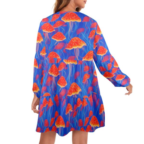 Psychedelic Undercurrents V-Neck Dress - Image 3