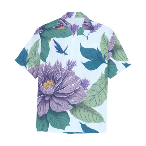 Watercolor Flowers Hawaiian Shirt - Image 3