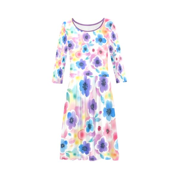 Bloomscape Half-Sleeve Skater Dress - Image 3