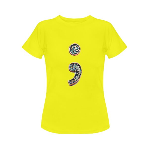 Semicolon Paisley- Women's Cotton T-Shirt - Image 6