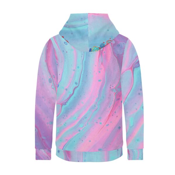 Pizelswink - Nepal Sunrise Women's Fleece Hoodie with White Hood Lining (Model H55) - Image 4