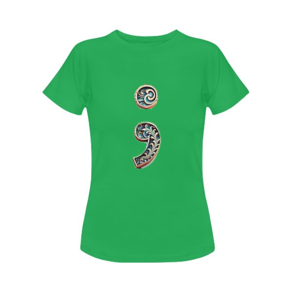 Semicolon Paisley- Women's Cotton T-Shirt - Image 2