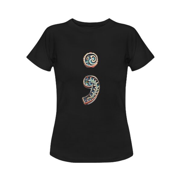 Semicolon Paisley- Women's Cotton T-Shirt - Image 9